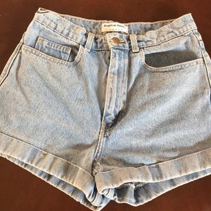 High-Rise Denim Shorts